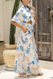 Tie-Front Printed Pants Set