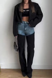 High-Rise Two-Tone Flare Jeans