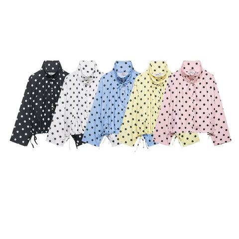 Polka Dot Button-Front Jacket