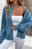 Zip-Front Ribbed Cardigan