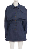 Button-Front Denim Dress
