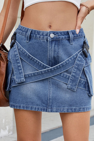 Stylish Denim Wrap Skirt