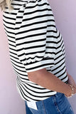 Striped Polo T-Shirt with Quarter Sleeves