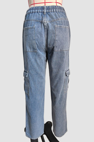 Utility Straight Jeans with Cargo Pockets