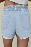 Striped Elastic-Waist Casual Shorts