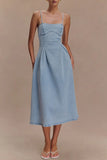 Spaghetti Strap Denim Dress