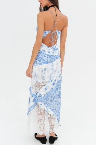 Layered Floral Lace Maxi Dress