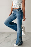 Lace-Trimmed Flare Jeans