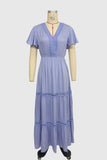 Flowy V-Neck Casual Maxi Dress