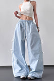 Wide-Leg Pants with Ribbon Detail