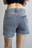 Rhinestone-Studded Denim Casual Shorts