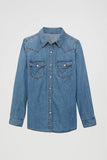 Classic Button-Front Denim Shirt