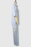 Striped Button-Down Pants Set