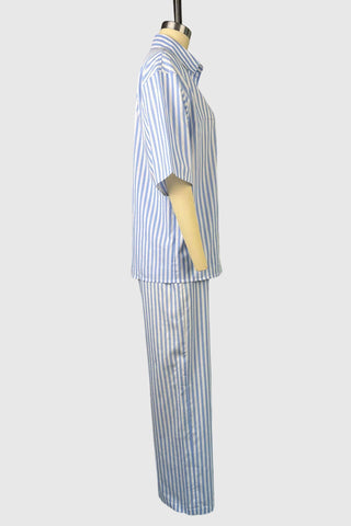Striped Button-Down Pants Set