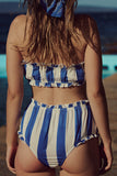 Striped Ruffle Bikini Set