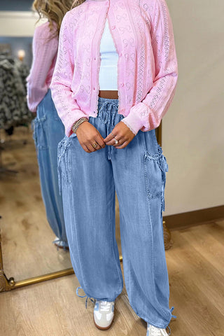 Casual Drawstring Denim Pants