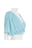 Draped V-Neck Batwing T-Shirt