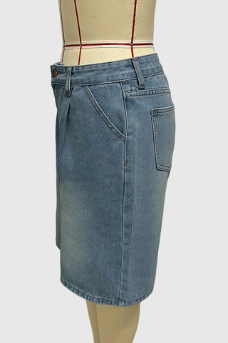 Casual Pleat Denim Shorts