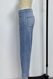 High-Waist Straight-Leg Jeans
