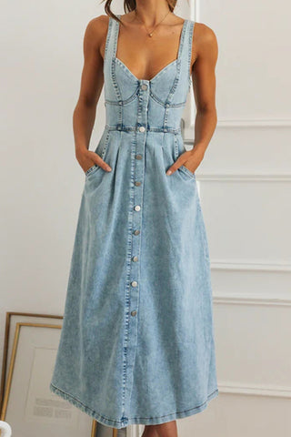 Button-Down Denim Dress