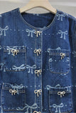 Bow-Accent Denim Jacket