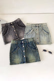 Button-Front Mini Skirt