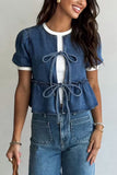 Tie-Front Peplum T-Shirt