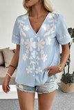 Button-Down Floral Blouse