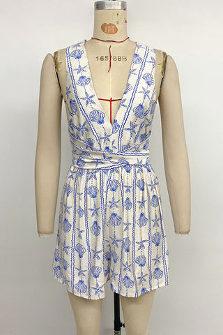 Sleeveless Patterned Romper