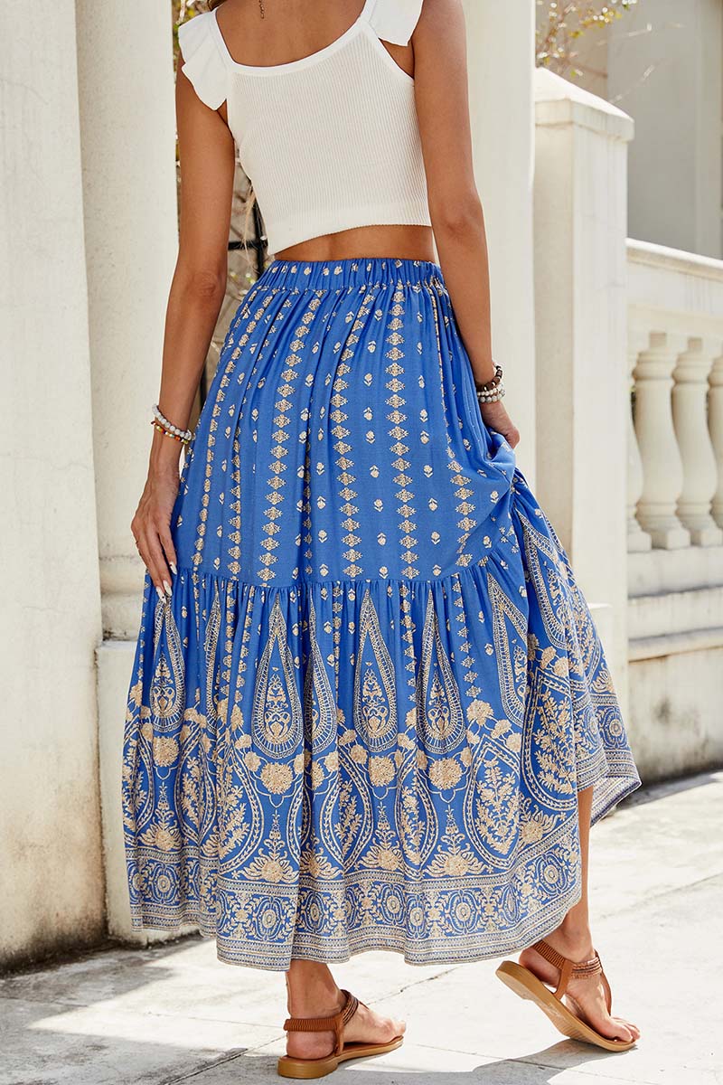 Elegant Paisley Maxi Skirt