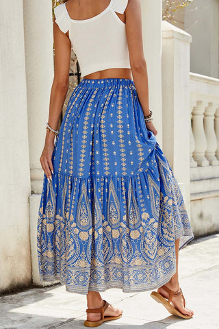 Elegant Paisley Maxi Skirt