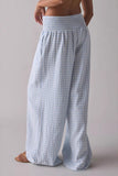 Relaxed Fit Checkered Casual Pants