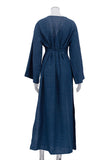 Long Sleeve Wrap Maxi Dress