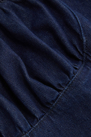 Buttoned Denim Fit-and-Flare Dress