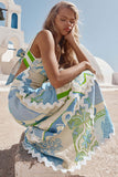 Vintage Print Vacation Dress