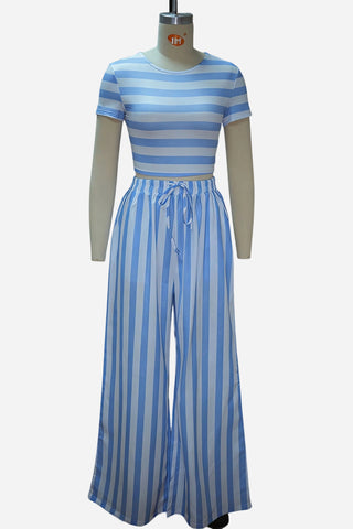 Striped Two-Piece Pants Set