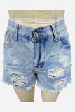 Distressed Denim Shorts
