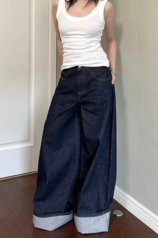 Wide-Leg Denim Jeans