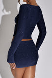 Sparkling Long Sleeve Skirt Set