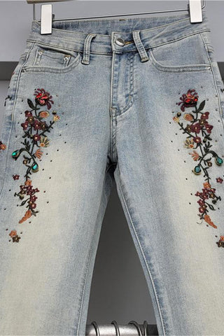 Floral Flare Jeans