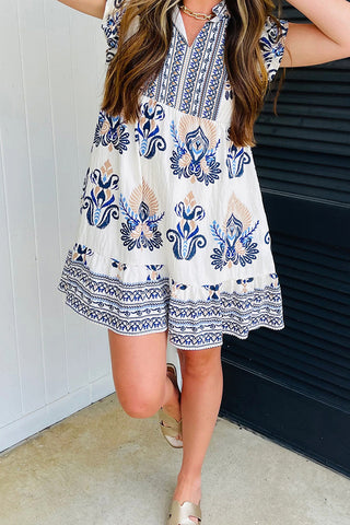 Boho Ruffle Sleeve Casual Dress