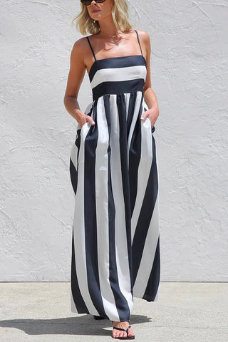 Striped Casual Maxi Dress