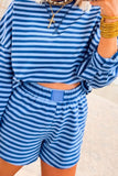 Striped Casual Shorts Set