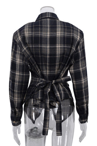 Plaid Button-Front Shirt