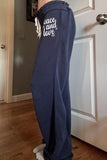 Wide-Leg Drawstring Casual Pants