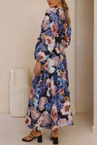 Floral Wrap Belt Dress