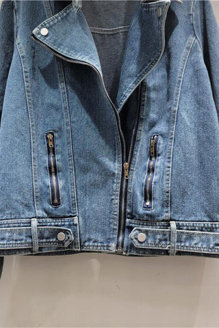 Stylish Zip-Up Denim Jacket