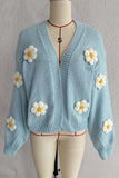 Floral Embellished Open-Front Cardigan