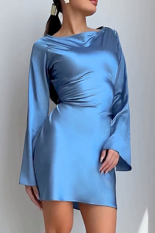 Elegant Drape Neck Mini Dress