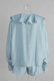 Ruffle Front Shorts Set